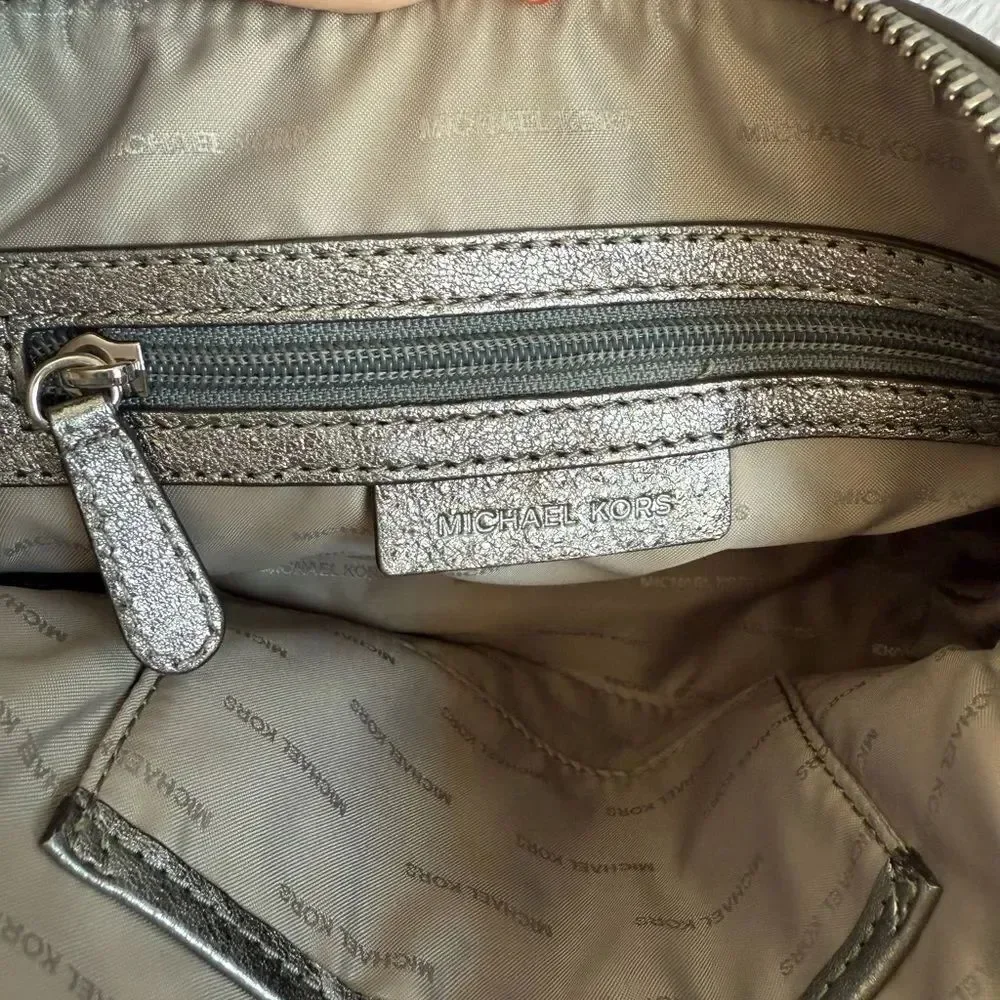Michael Kors Silver Metallic Crossbody Bag